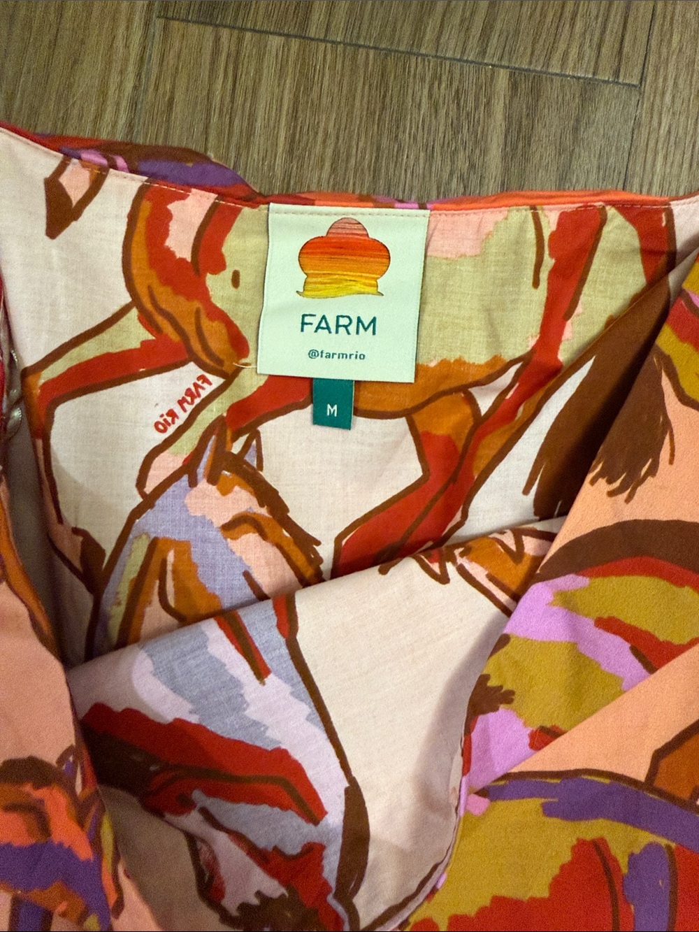 FARM Rio Peach Horse-Print Ruffle Mini Skirt with Pink & Orange Accents - Picture 2 of 2